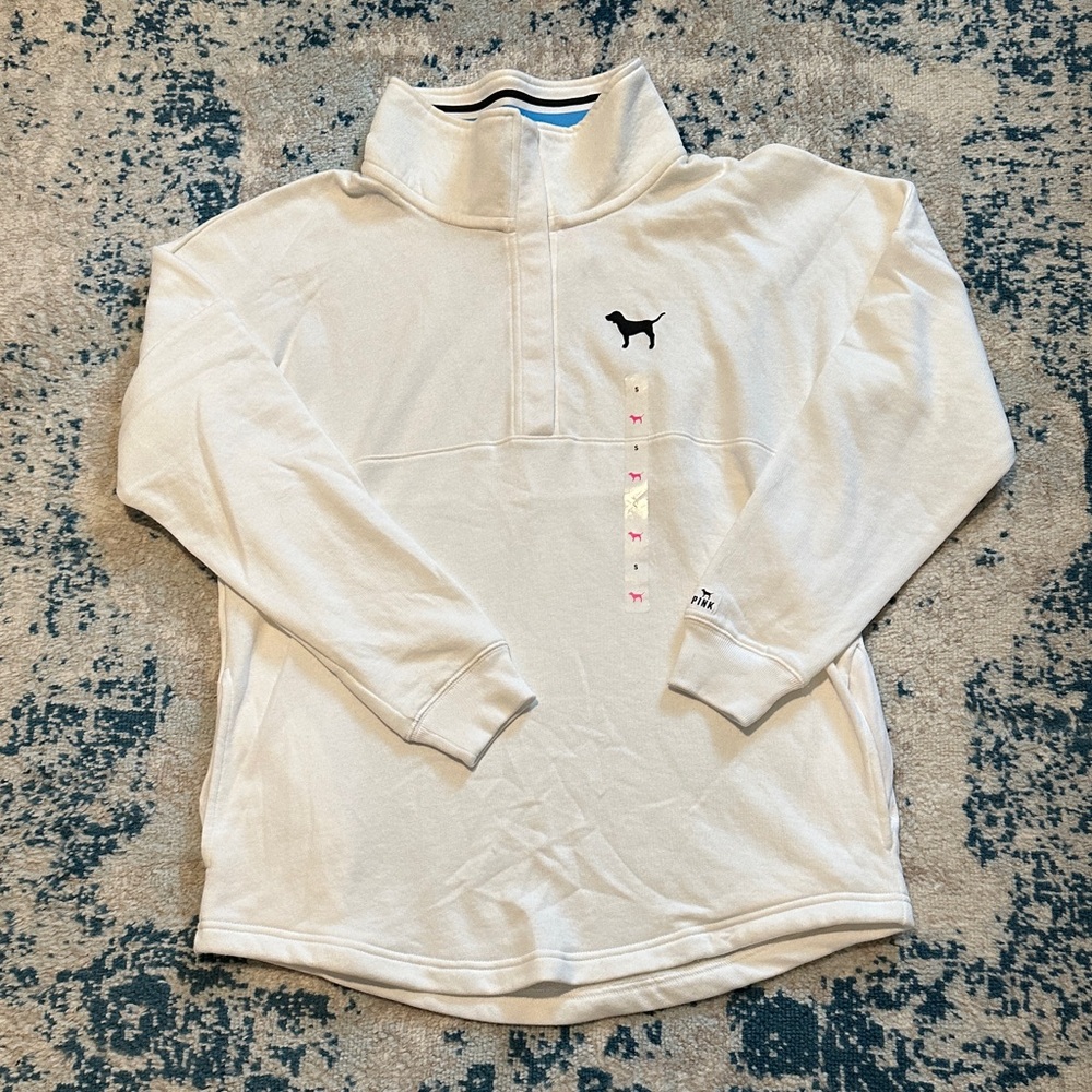 PINK Victoria's Secret White Pullover Sweatshirt NWT small cute
